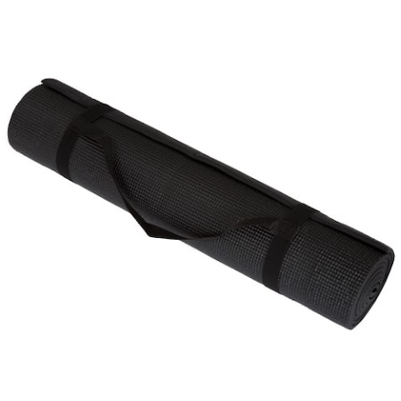 Leisure Sports Non-Slip Yoga Mat Double Sided Comfort Foam Exercise for Fitness, Pilates with Carrying Strap(Black) 961758BXB
